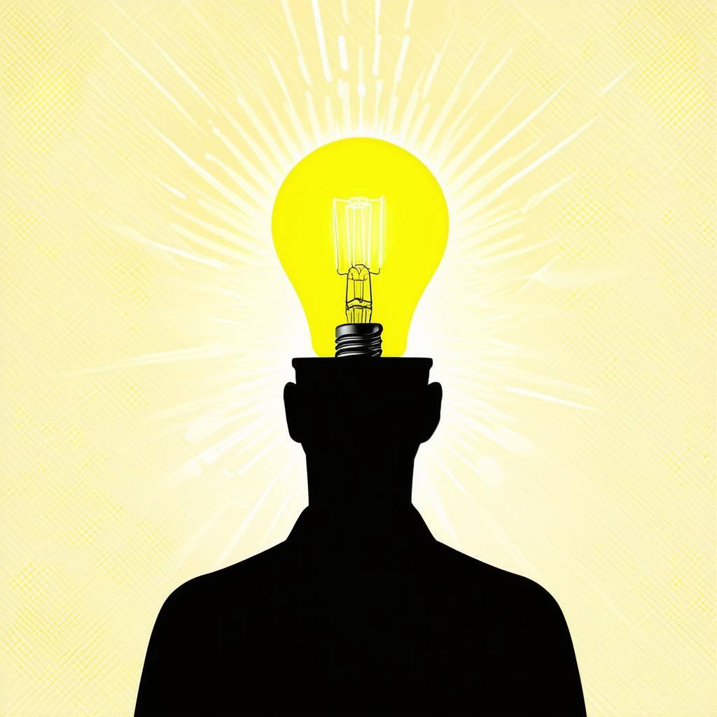 A person with a lightbulb hovering over their head