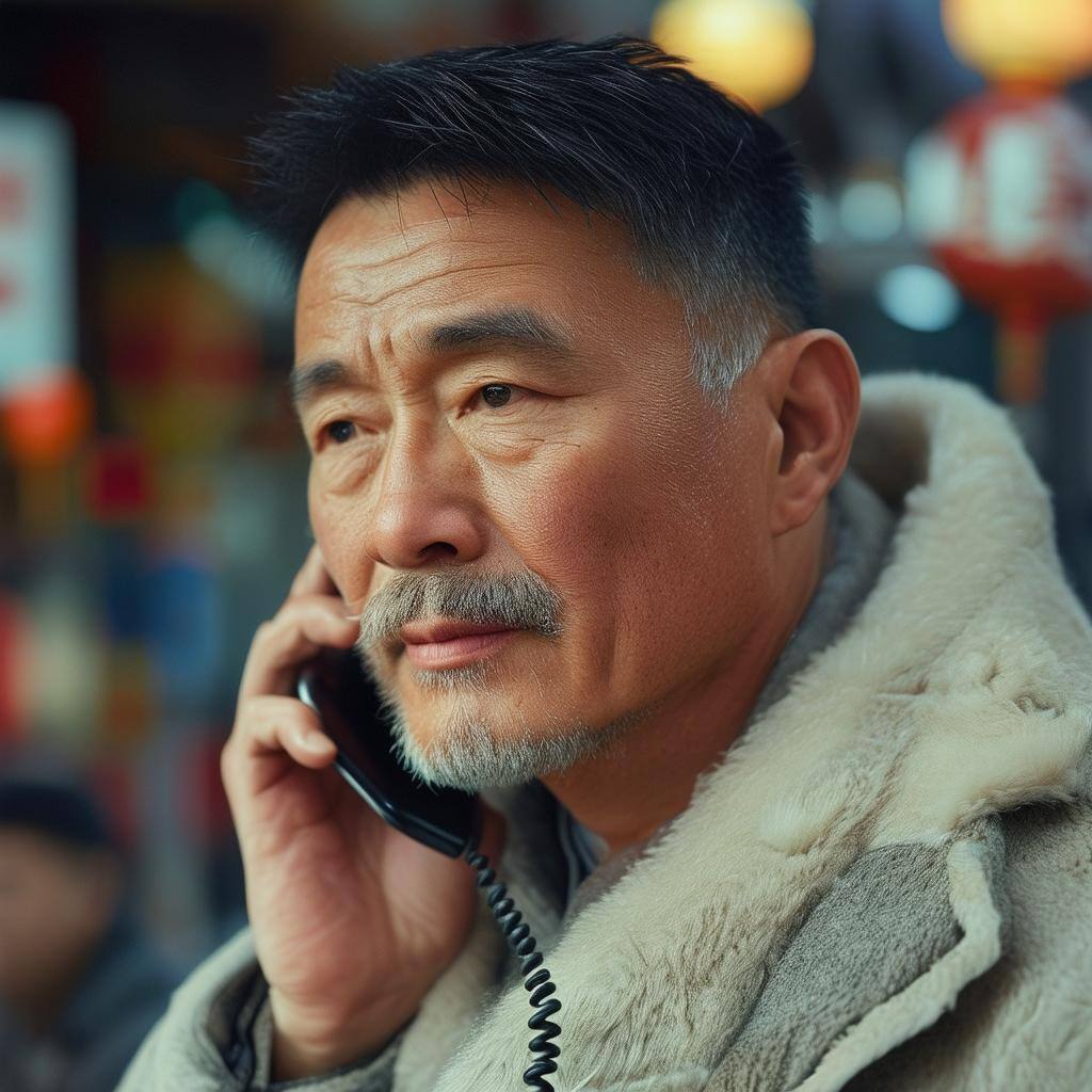 a chinese man on the phone