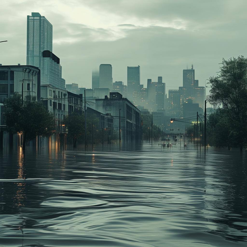 a flooded city