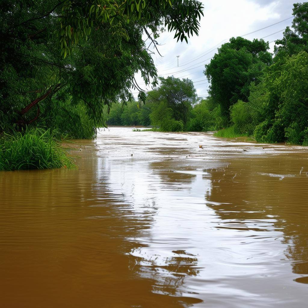 a flooded river