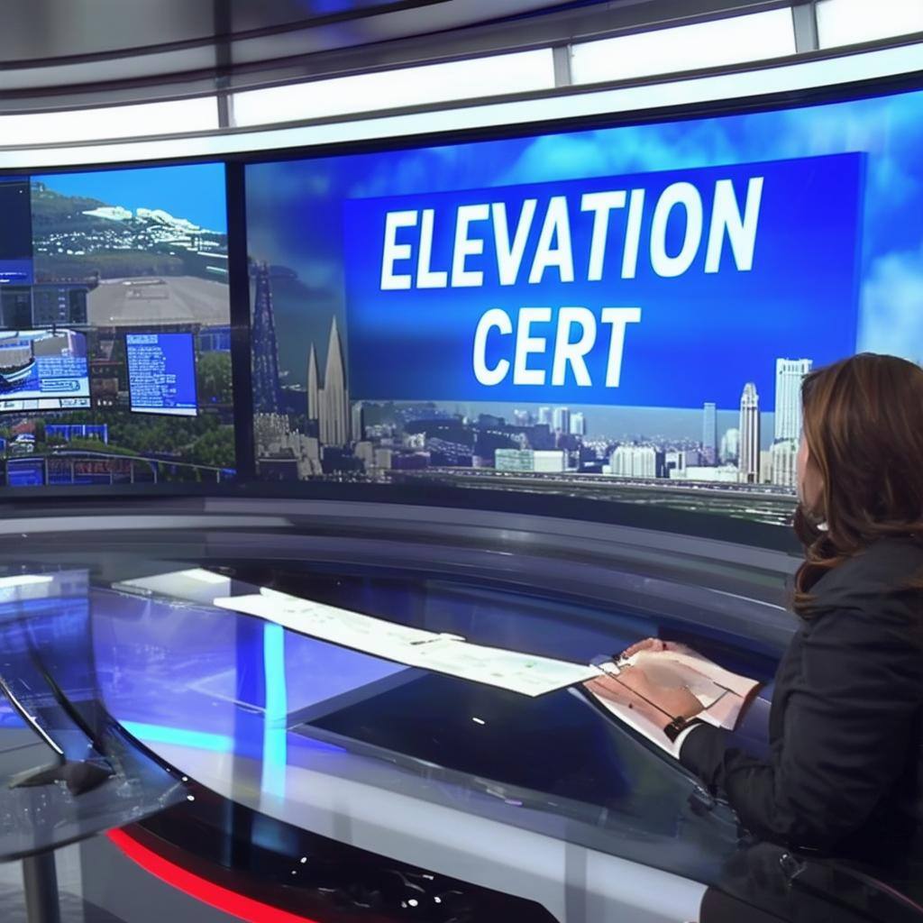 a news broadcast saying elevation cert