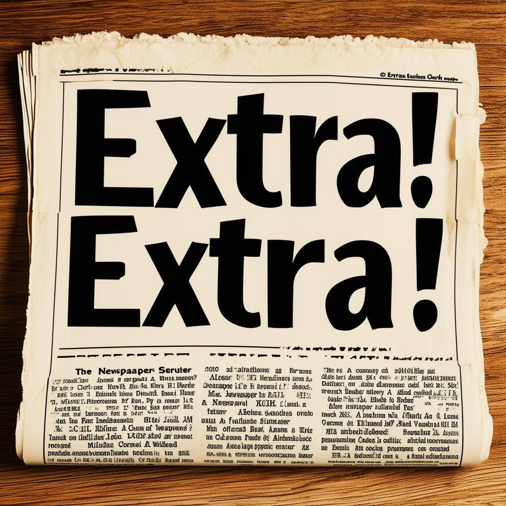 a newspaper that says Extra Extra