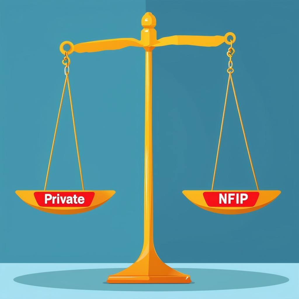 a scale that says private on one side and NFIP on the other side-2