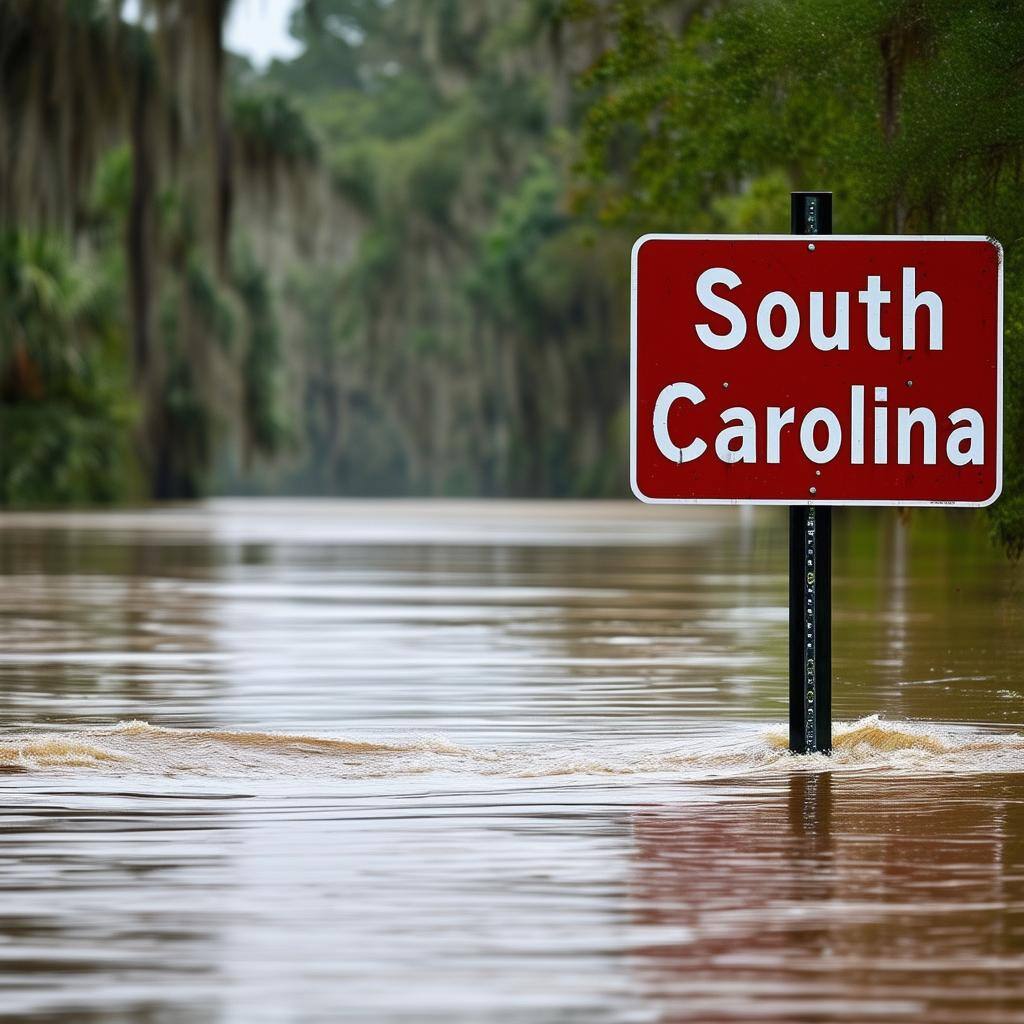 a sign that says South Carolina Flooding