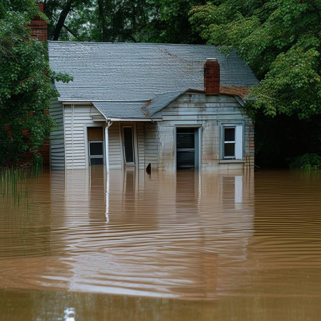 a small flooded house