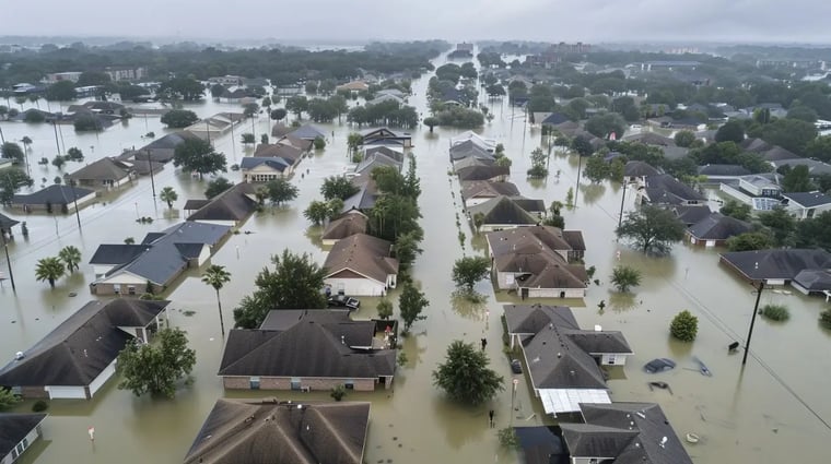Flooded Residential Area