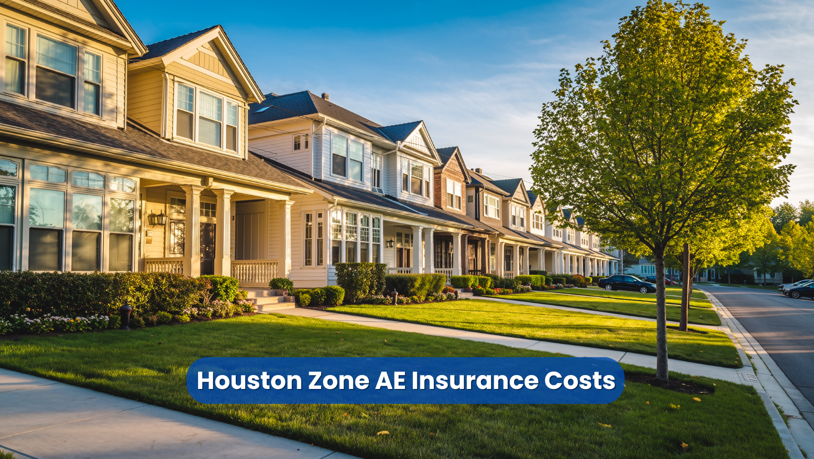 Houston residential neighborhood representing flood insurance budgeting in Flood Zone AE