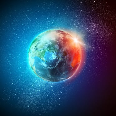 Color image of earth planet in space