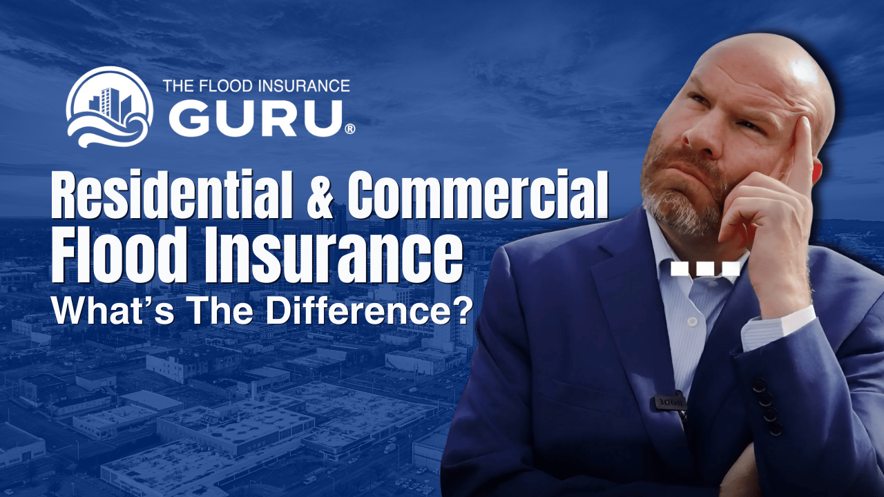 The Flood Insurance Guru showing Chris Greene thinking and the title text of the blog