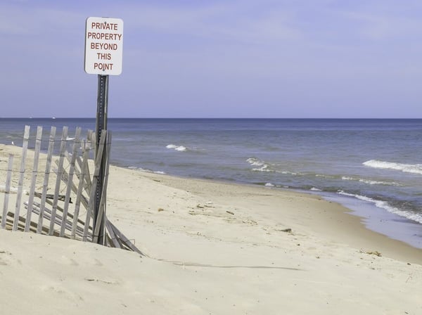 End of a public beach along Lake Michigan-1