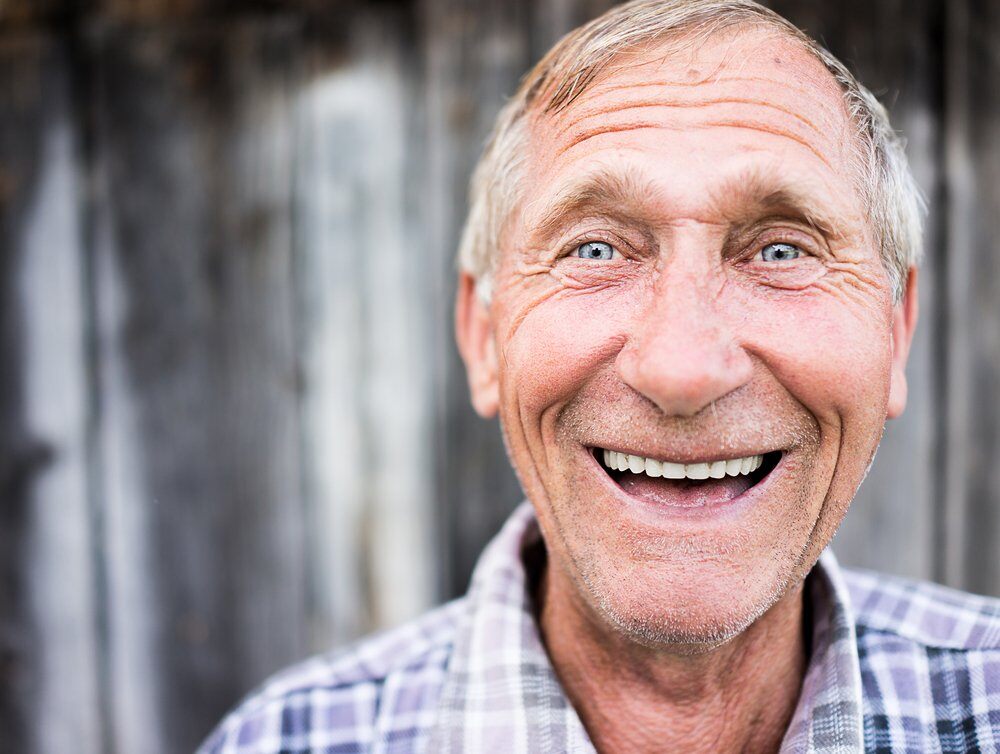 Happy smiling elder senior man portrait