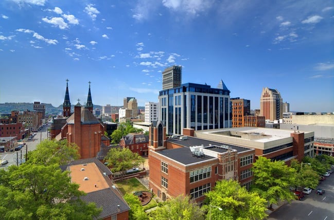 Metropolitan Skyline of downtown Birmingham, Alabama, USA.