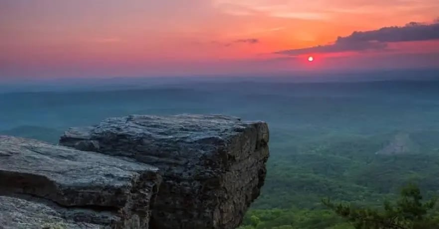 View from Cheaha Mountain in Talladega National Forest near Calhoun County, Alabama