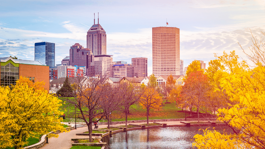 scenic photo of the cityscape of Indiana
