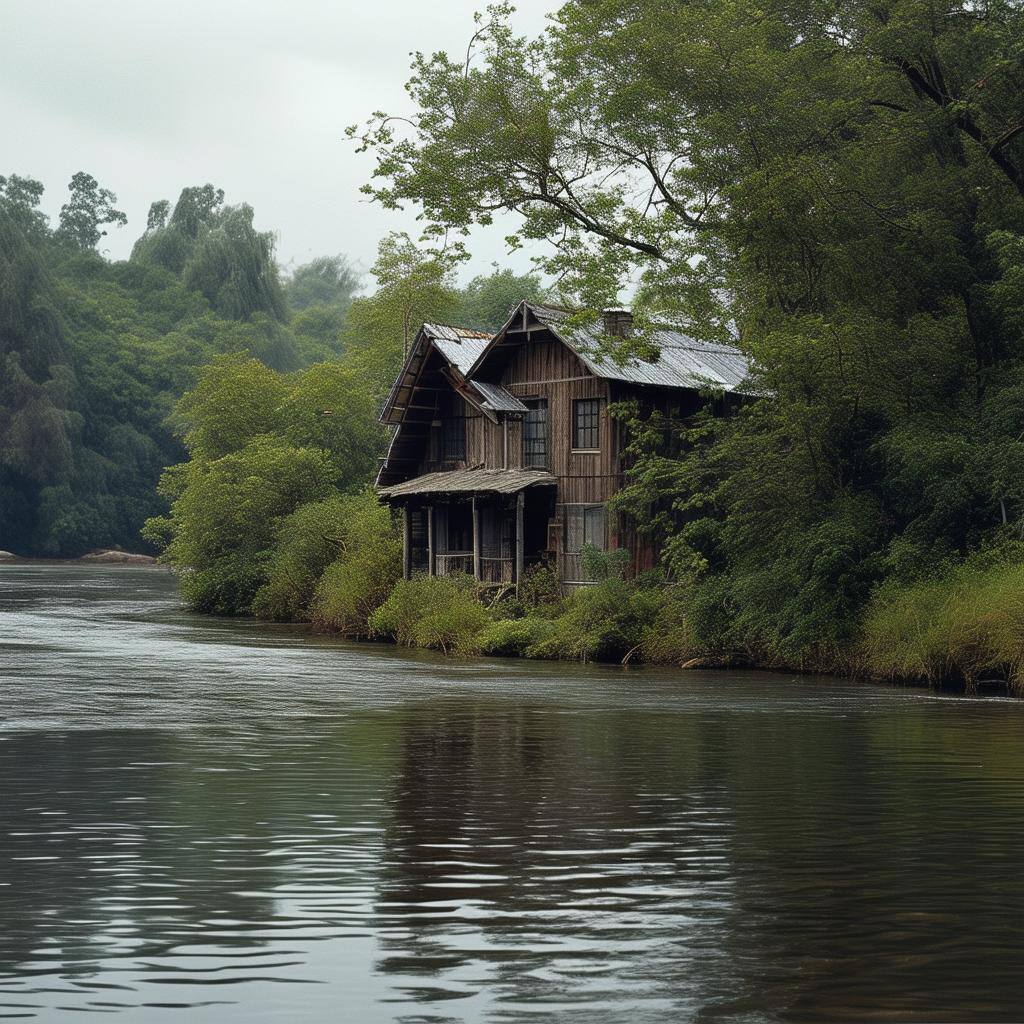 a house on a river