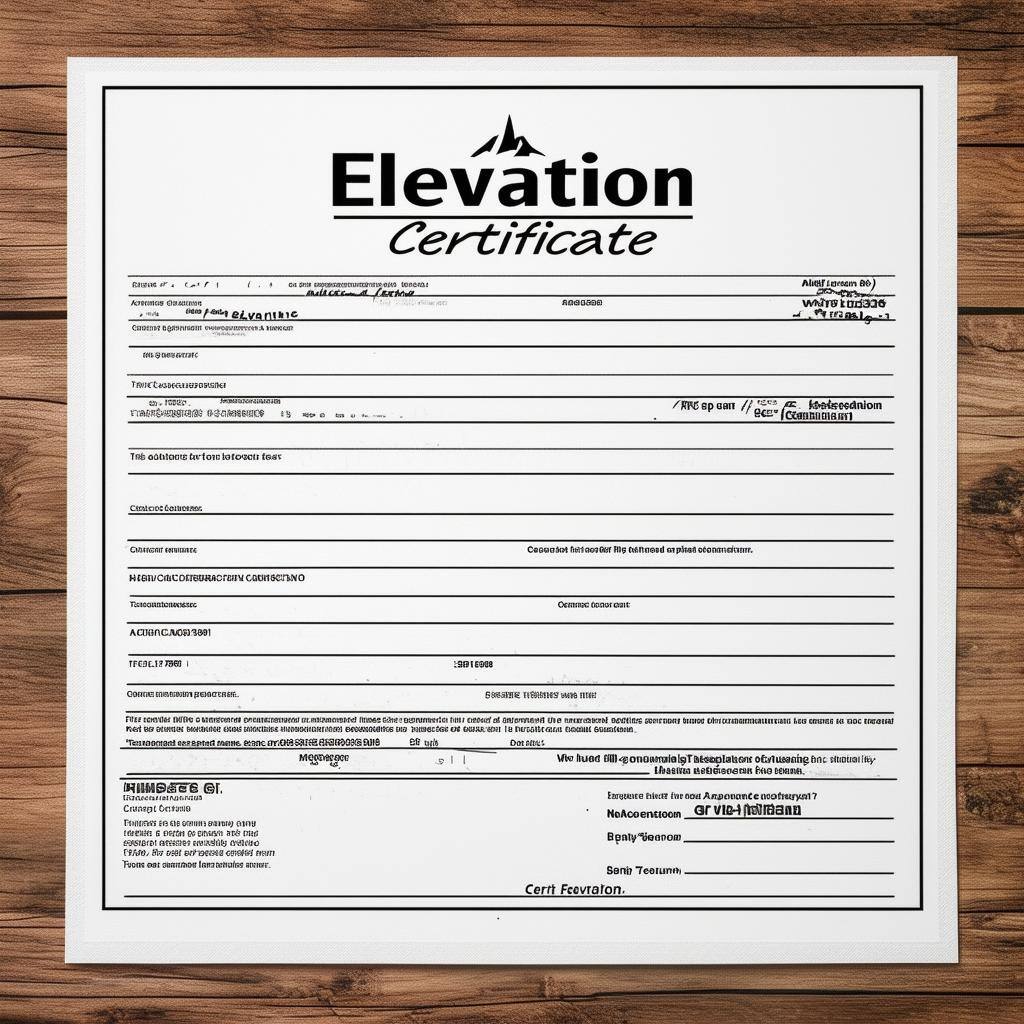 a piece of paper that says elevation certificate
